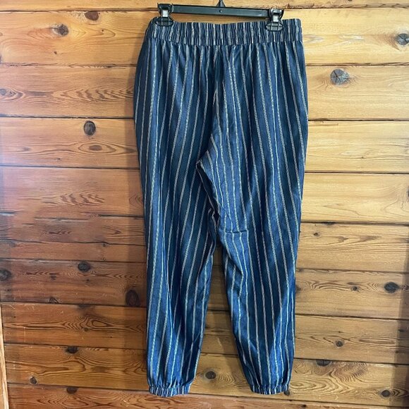 Robert Louis chambray striped jogger Pants Medium - Picture 2 of 10